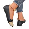 Women's Summer Pointed Toe Low Cut Flats Slip On Shoes with Color Block Design and Metallic Toe Cap for Casual Wear