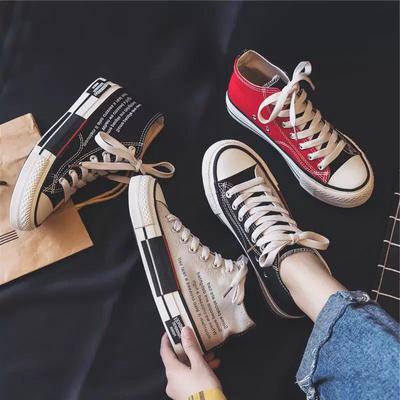 Chaussures en toile 2024, chaussures en toile pour couple de cent chaussures décontractées, chaussures de marée montantes pour étudiants, chaussures en tissu 35-44