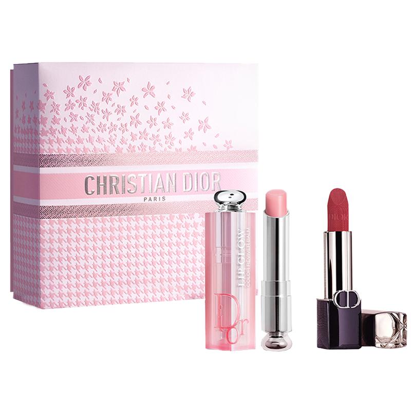 DIOR Lipstick Two-piece set: Blue Gold Lipstick 720 + Glamor Lip Balm 001 синий