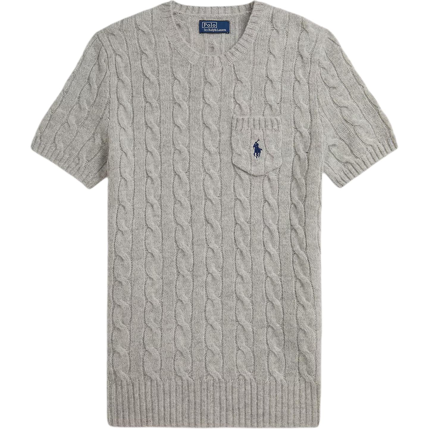 

Polo Ralph Lauren Cable Knit Short Sleeve Sweater With Ribbed Hem Women sweater 211A92271-001 L