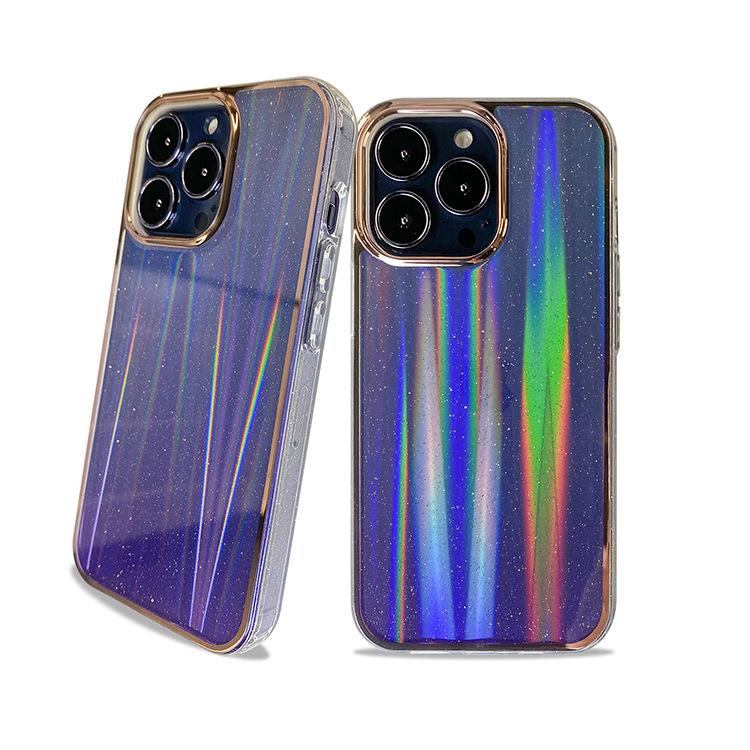 Phone Case for IP13pro, Anti-Drop IMD Powder Gradient with Aurora, Simple and Fashionable