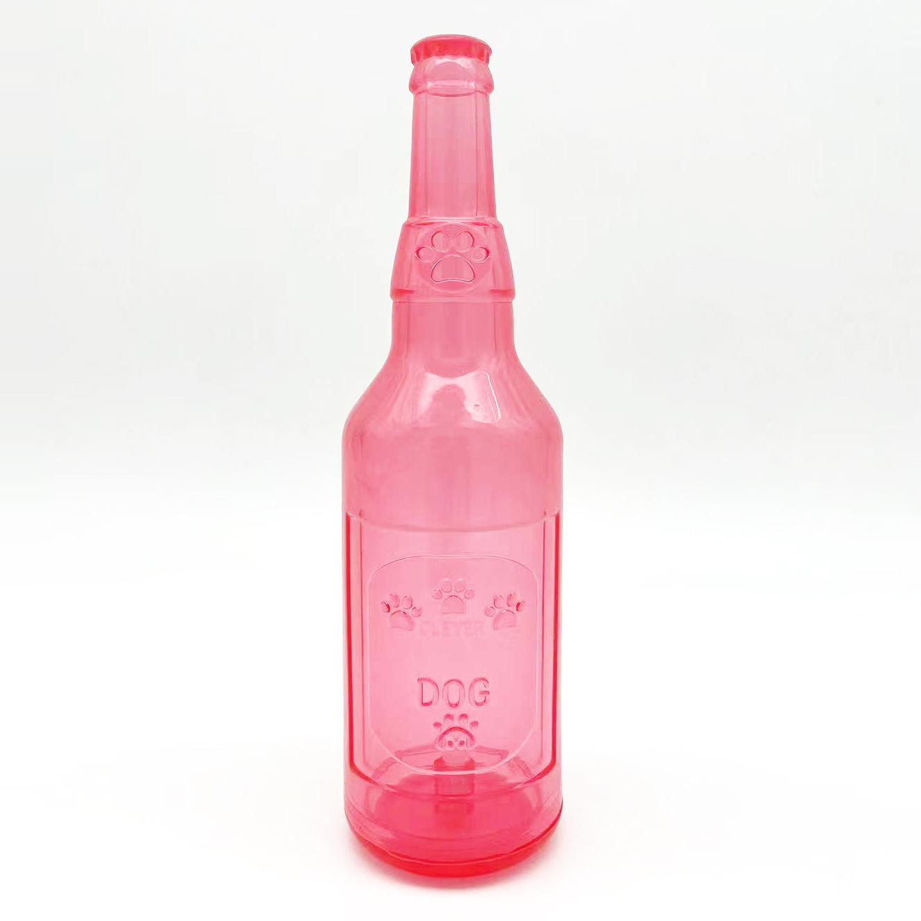 

Pet Chew Toy Tpr Bite-Resistance Wine Bottle Shape Teeth Grinding Chewing Squeaky Toys Small Medium Dogs Training Supplies Decoration 19cm красный
