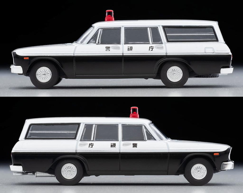 TOMYTEC Tomica Limited Vintage 1/64 Scale LV-204a Toyopet Masterline Patrol Car, Metropolitan Police Department, Finished Product