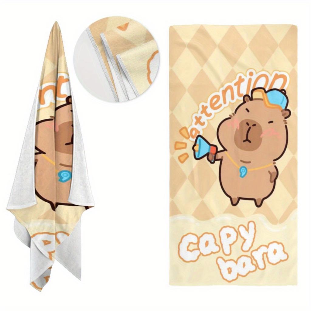 1pc Cartoon Otter Pattern High-Definition Digital Print Beach Towel, Modern Style, Microfiber, Highly Absorbent, Multi-Purpose
