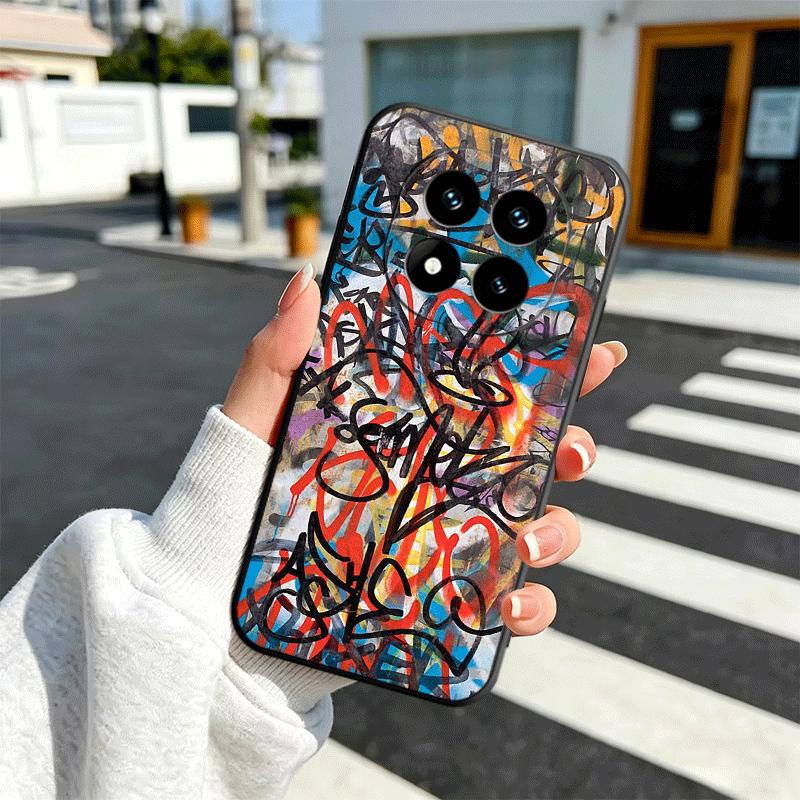 Graffiti Fashion Art Soft Phone Case for Xiaomi Redmi Note 12 13 14 15 Pro Plus 11 12S 11S 11T 10 4G Black Cover Back Shell