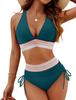 European And American New Bikini Suit Conservative V-Neck Split Sexy Triangular High-Waisted Swimsuit Women