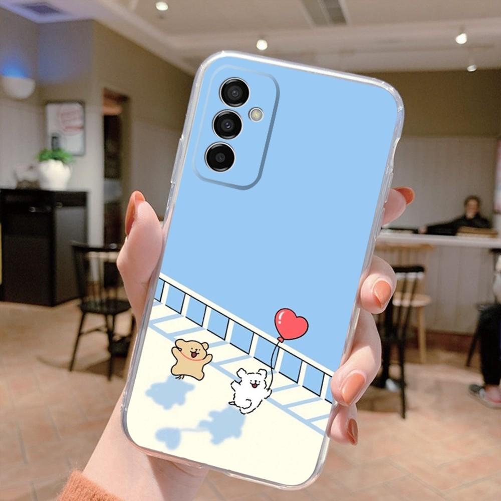 Korea line puppy Maltese Phone Case Silicone For Samsung S30,S23,21,22,20 Ultra,S20 FE lite,S10,9,PIus Note20ultra Cover Clear