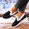 Foreign Trade New Velvet Warm Flat-soled Cotton Shoes Women's Autumn Round Head Foot Cover Large Size Low-top Single Shoes