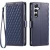 For Samsung Galaxy A16 5G/4G Leather Case Rhombus Texture Wallet Stand Phone Cover with Wrist Strap