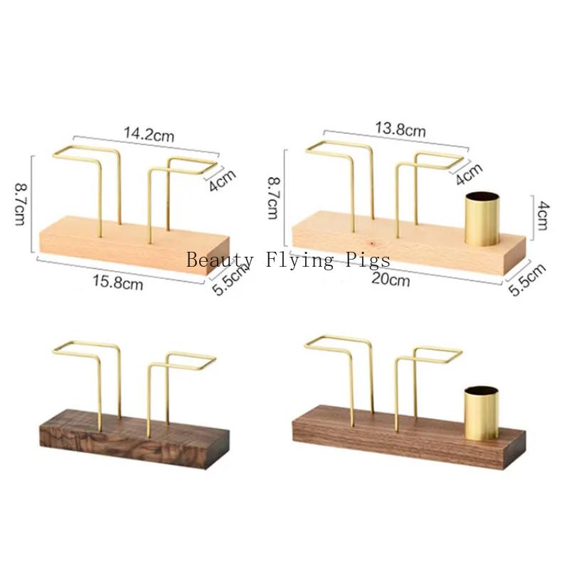 1pc Wood+metal Tissue Holder Tissue Holder Restaurant Desktop Decorations Hotel Tablecloth Rack Home Accessories Tissue Holder