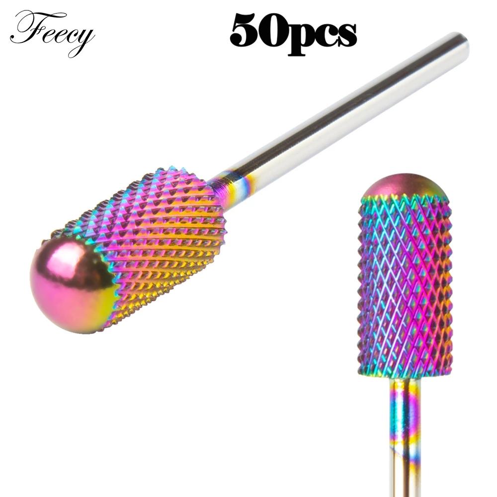 50pcs Tungsten Carbide Nail Drill Bit Milling Cutter Manicure Machine Equipment Cuticle Clean Burr Pedicure Accessories Tools