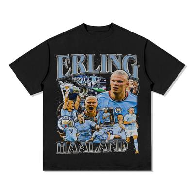 Camiseta de Fútbol Erling Haaland Para Hombres Mujeres Algodón Oversize Manga Corta Estampado Máquina de Goles Atacante Prolífico Ropa Superior