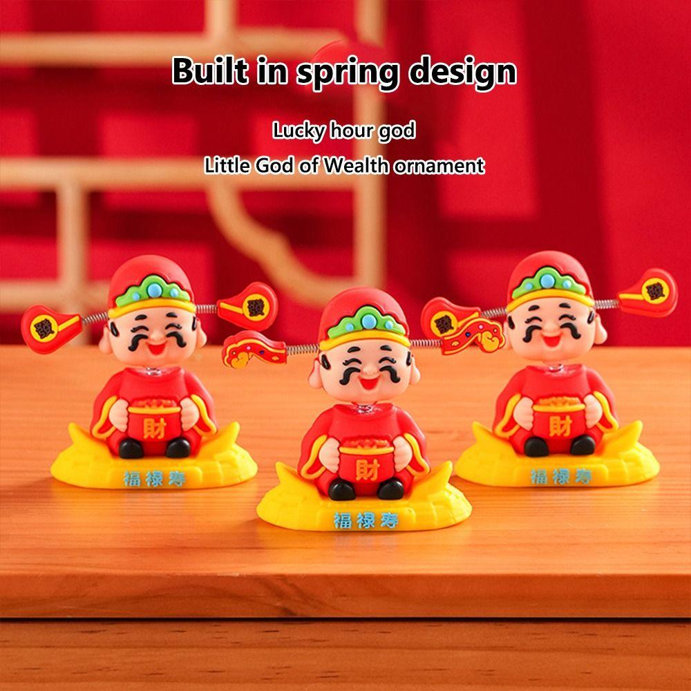 Mini God of Fortune Figurine Cartoon New Year Statue  Car Interior Decoration