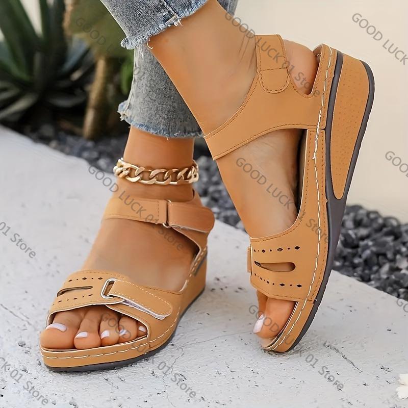 Fashion New Open Toe Fashion Women's Sandals Summer 2025Soft Sexy Womens Sandals Wedge Buckle Women's Orthopedic Sandal Footwear Female
