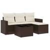 Vidaxl 5-Cz. Conjunto de Muebles de Jardín con Cojines, Marrón, Ratán Sintético