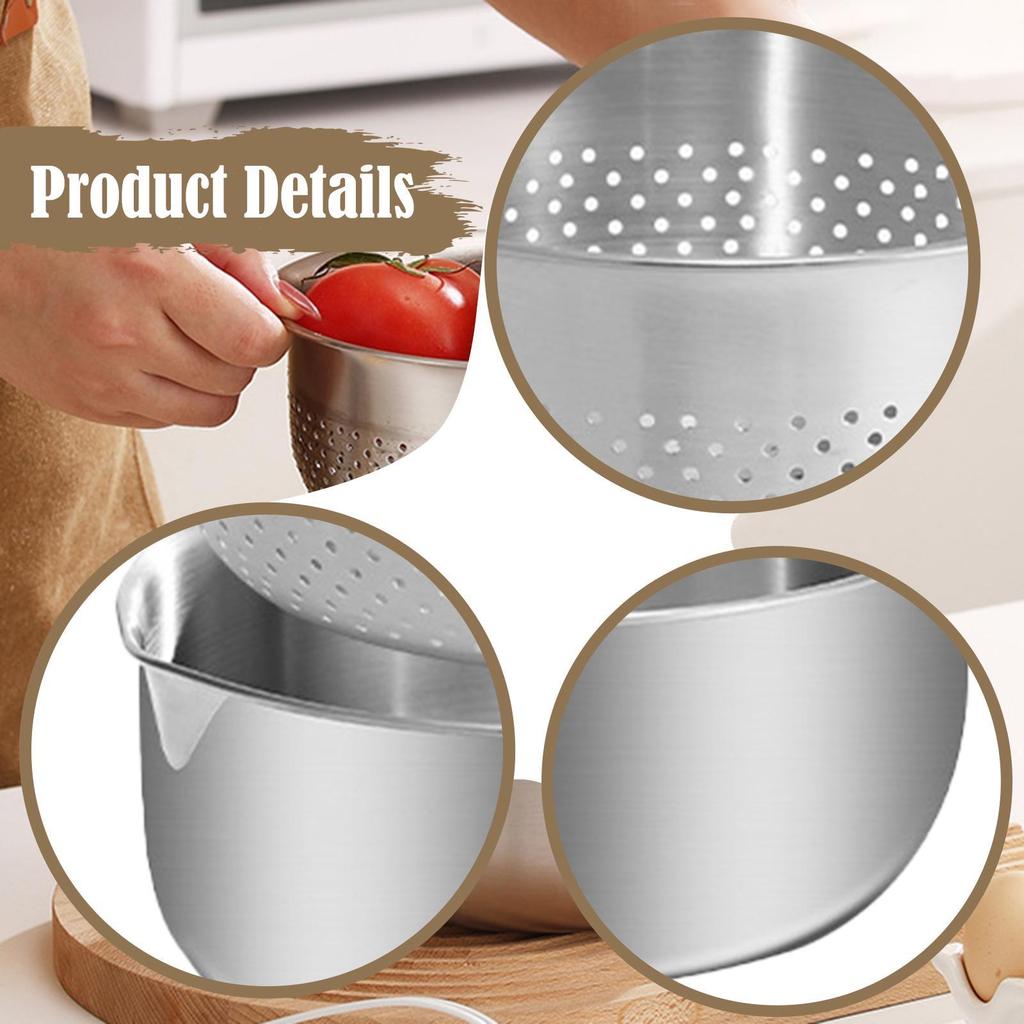 Draining Basket Stainless Steel Tool Home Use Versatile Multifunction Fruit Drain Bowl for Strawberry Vegetables Grapes Fruits