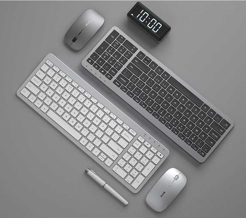 Evrensel Masaüstü/Dizüstü Bilgisayar Kullanımı İçin Hangshi Ultra İnce Sessiz Kablosuz Klavye ve Fare Seti