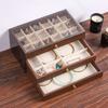 Transparent Window Wooden Jewelry Box Rings Necklace Jewelry Storage Case  Vacation