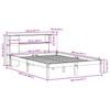 Solid Wood Bed with Shelf Without Mattress Wax Brown 150 x 200 cm