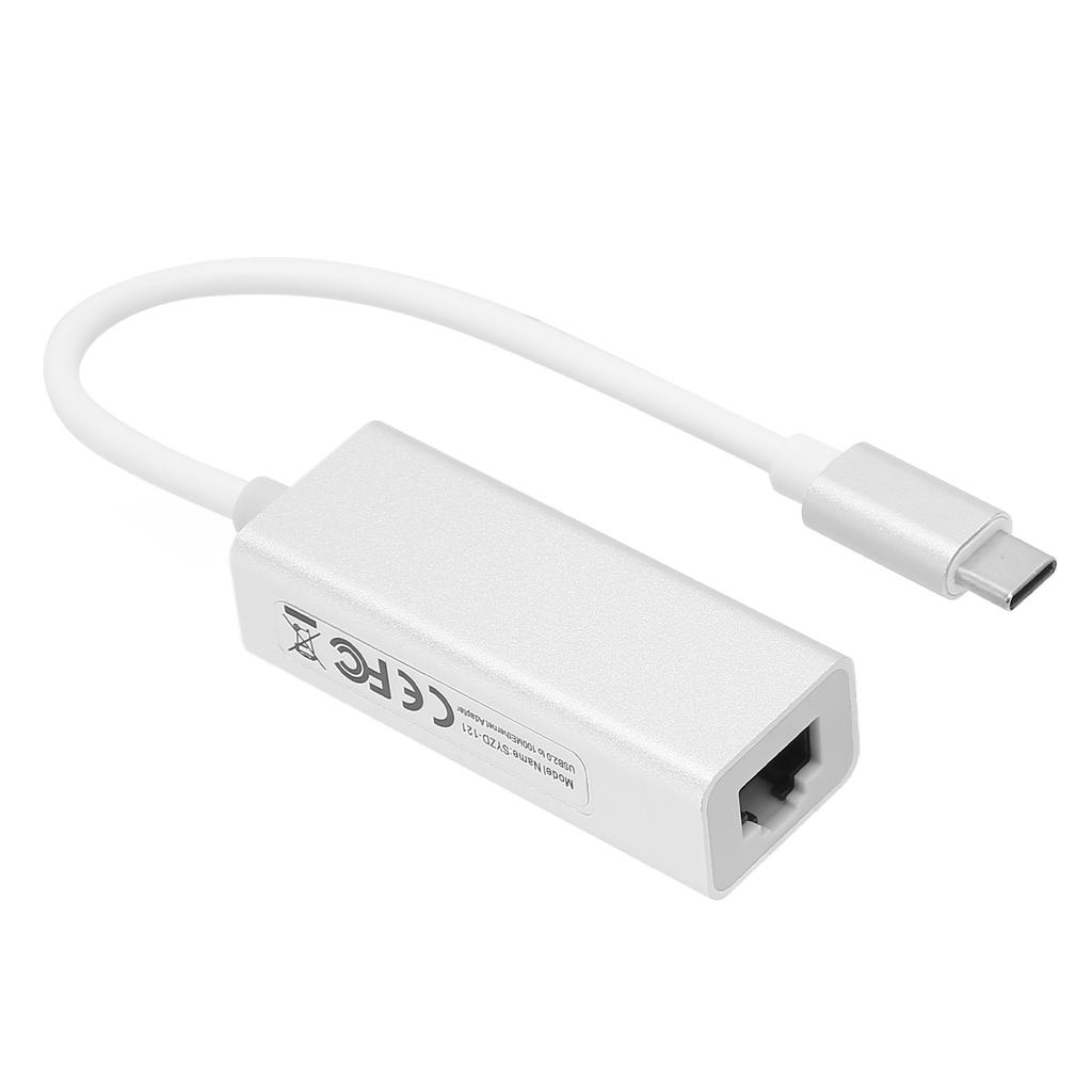 Type C to RJ45 Adapter 100M 1000M Drive Free Hot Plug Aluminum Alloy Wired USB C to Ethernet Adapter for Computer