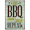 Metal Aluminum Signs BBQ Party Zone Wall Decoration Plaque Vintage Art Poster Iron Painting for Man Cave Home Cafe Garden Club