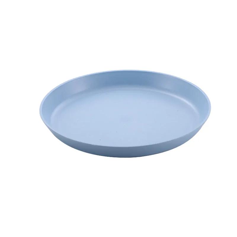 

Round Plastic Tray Wheat Straw Loaf Pan Eco-friendly Breakfast Bread Plate Fruit Snack Round Storage Tray Home Kitchen Supplies