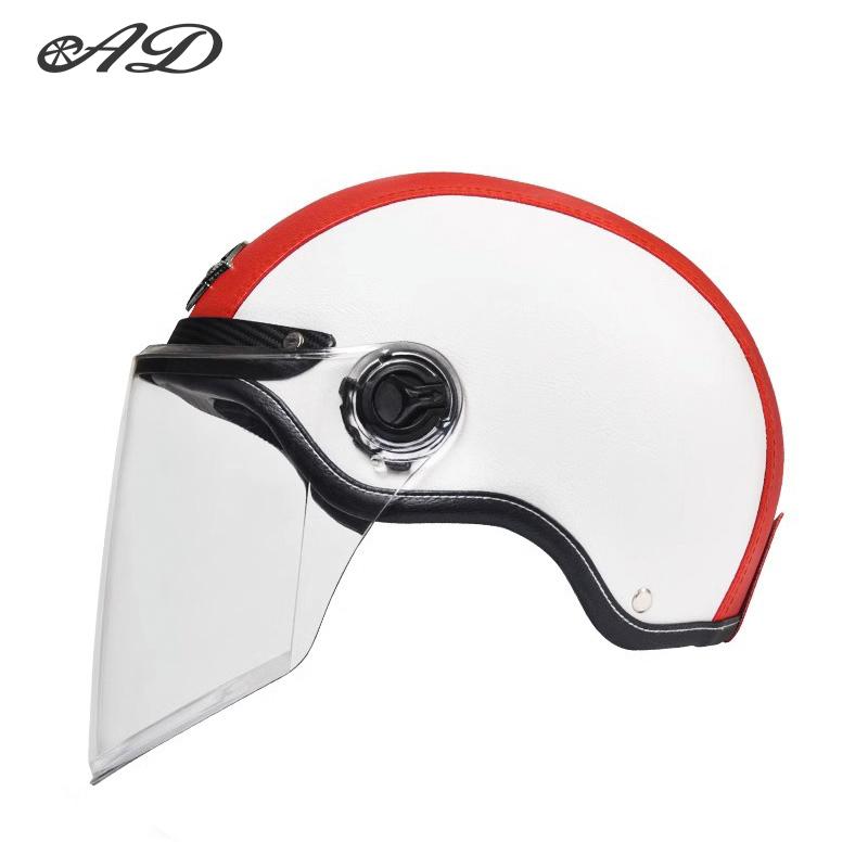 

AD Ретро мотоциклетные шлемы с козырьком Harley кожаный шлем для мужчин электрический мотоцикл винтажный защищенный защитный колпачок