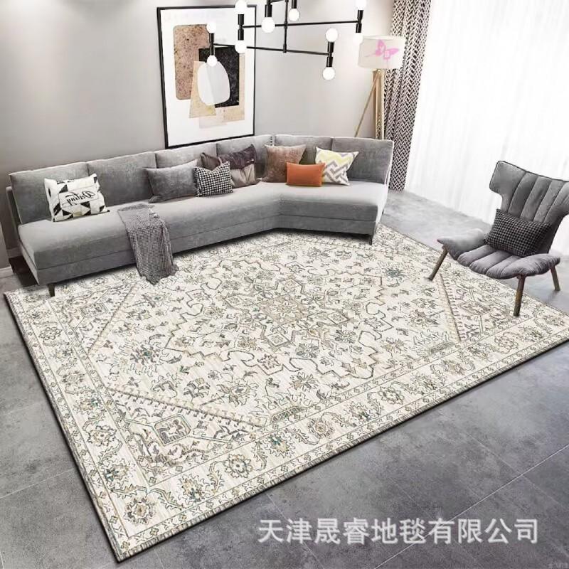 Modern Geometric Area Rug Living Room Bedroom Non-Slip Washable Soft Faux Wool Carpet Square