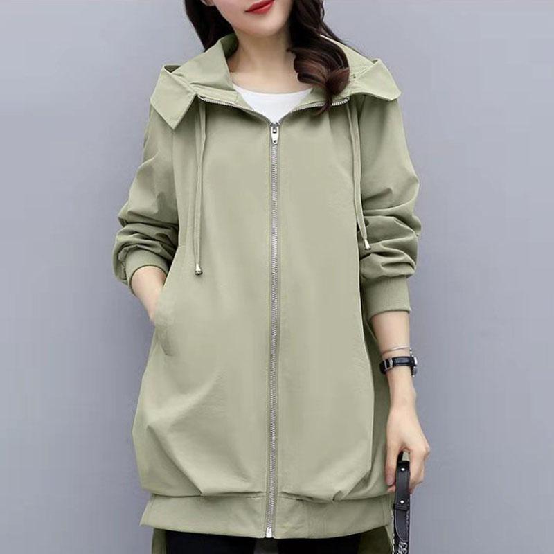 Printemps femmes coupe-vent Boutique veste à capuche manteau décontracté doux et confortable haut Long