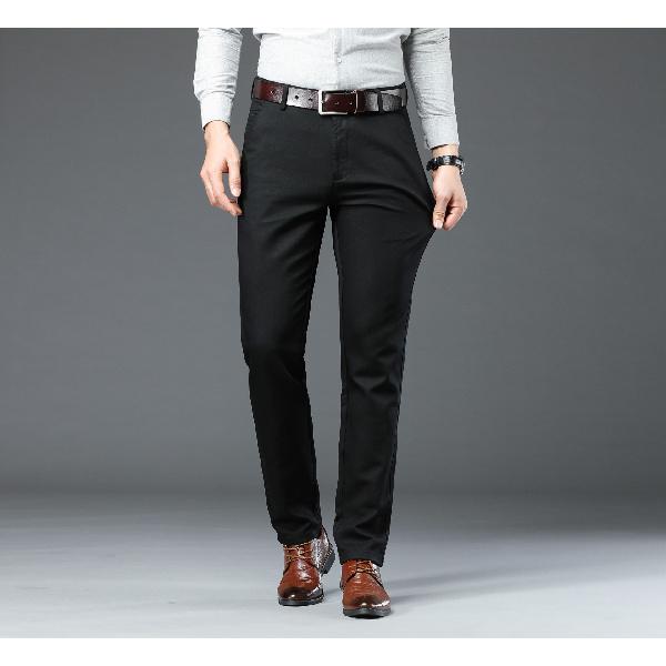 

Повседневные брюки для мужчин, брюки для среднего возраста, мягкие деловые брюки прямого покроя свободного покроя для мужчин, рабочие формальные брюки 42 чёрный