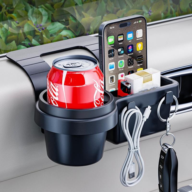 Car Cup Stand Phone Holder Mount Tray Side Door Window Storage Barrel Pocket Hanging Storage Rack Auto Interior Accessories