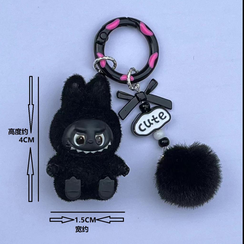 Handmade DIY Cute Grain Hanging Hairball Chain Buckle Simple Versatile Bag Accessories Keychain Bag Pendant