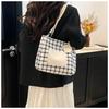 Bags Women's Large Capacity 2025 New Fashion and Popular Plaid One Shoulder Large Bag Casual Class Commuter Tote Bag