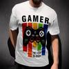 Camiseta de Hombre Estampada en 3D Manga Corta Cuello Redondo Pulóver Top Casual