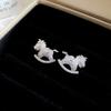 Zircon red natal year pony earrings light luxury stud earrings exquisite cute earrings