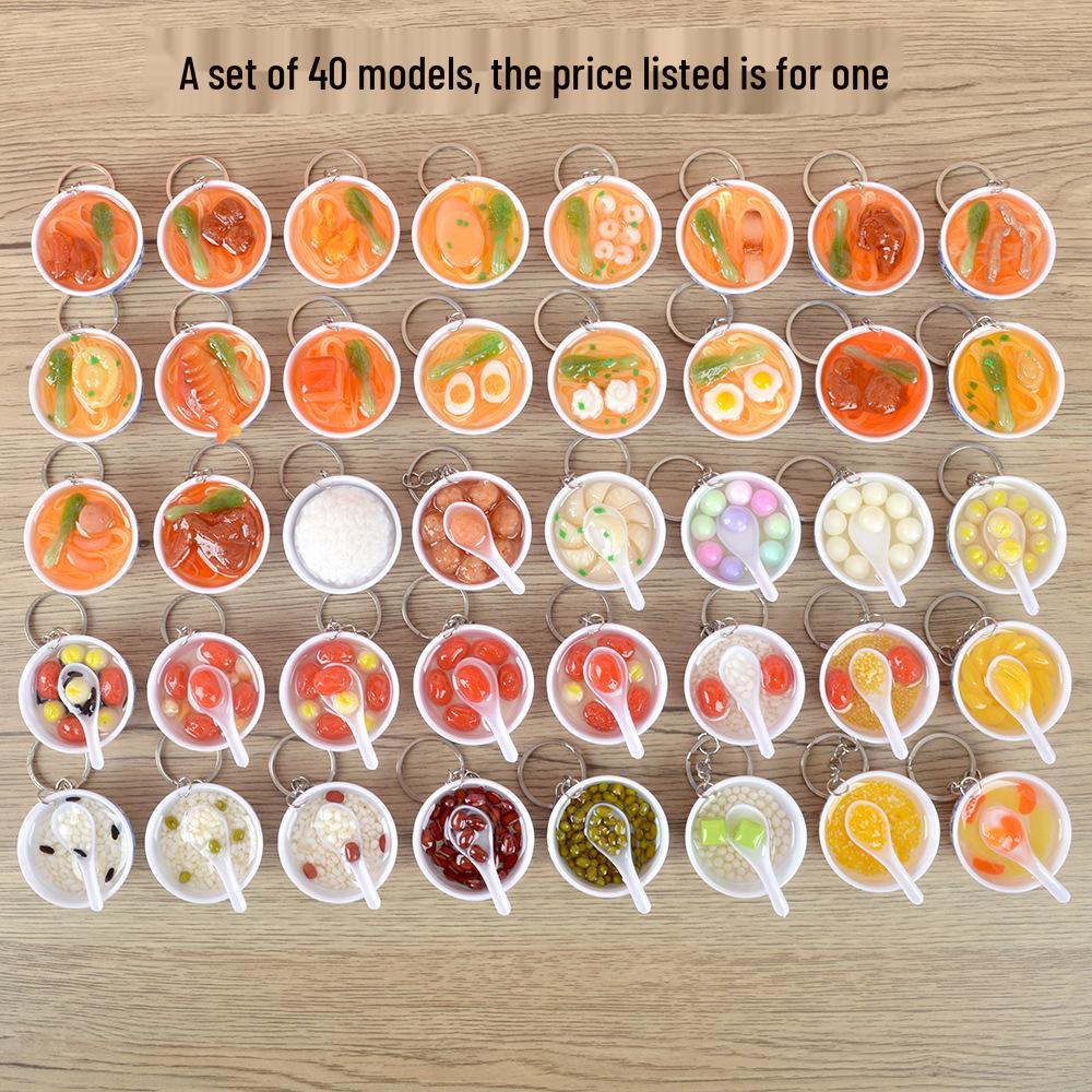Kids' Mini Kitchenware: Noodle Bowl Keychain Fun Toy & Student Souvenir