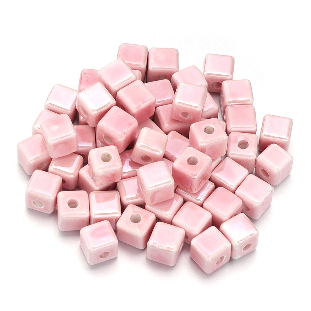 10pcs/lot Square Beads Ceramic Beads Colorful Cube Loose Beads Spacer Beads For Jewelry Making DIY Necklace Bracelet Accessories