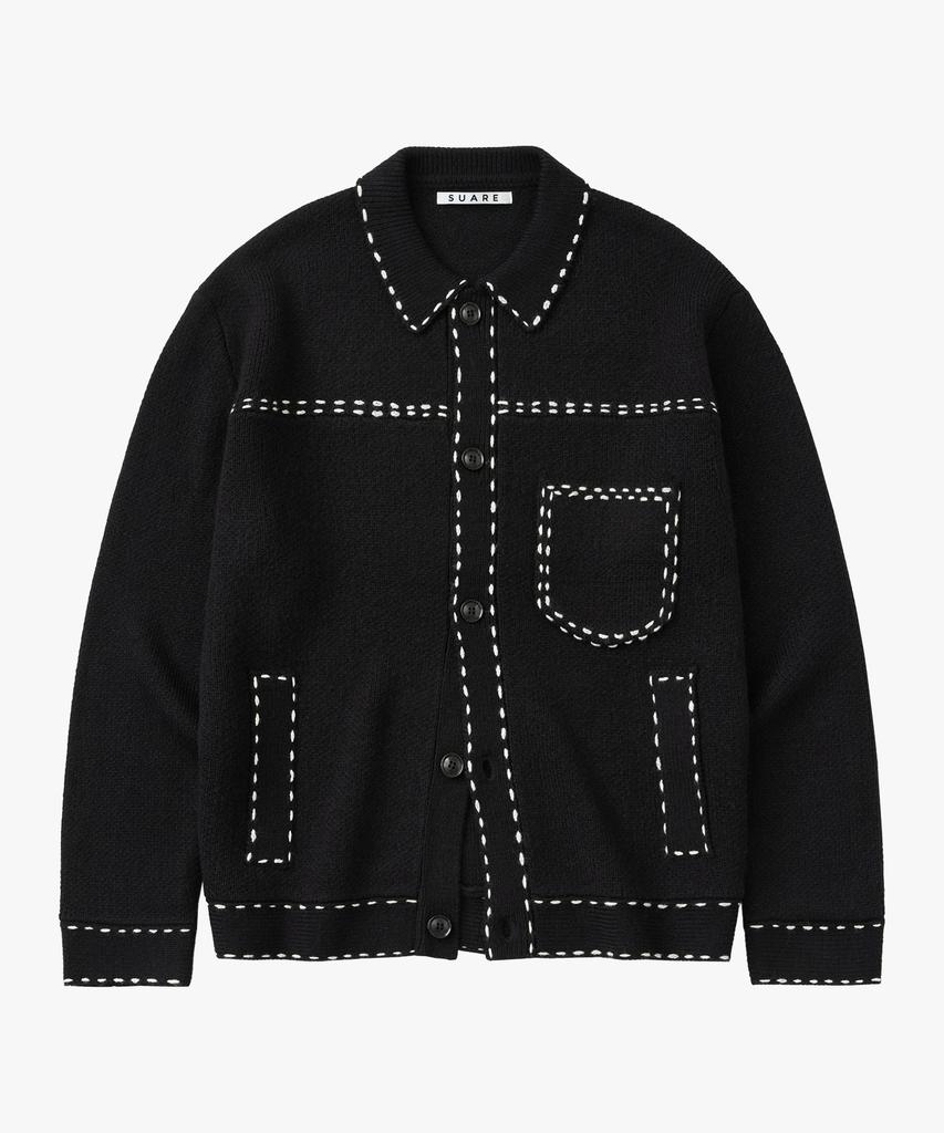 SUARE Wool Hand-Stitch Trucker Knit Jacket - 3 Colors