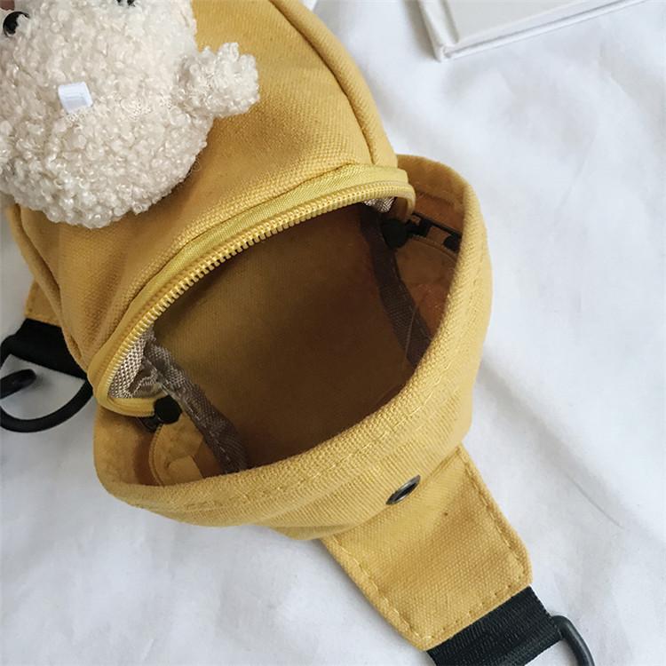Girls Bag 2020 New Bear Bag Canvas Breast Bag Internet Celebrity Cute Student Messenger Bag Personalized Fanny Pack Tide