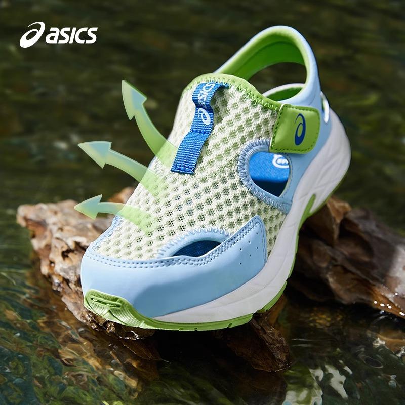 Asics Running Kids Contend Series Comfortable Casual Childrens Sandals Kids Sandals Green Blue 1014A306-300