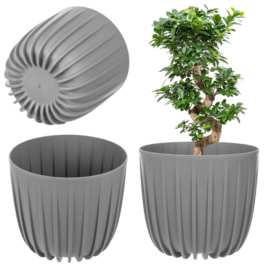 KADAX Blumentopf Übertopf Pflanzgefäß 12,5cm Rund Kunststoff Pflanzenständer Schwarz