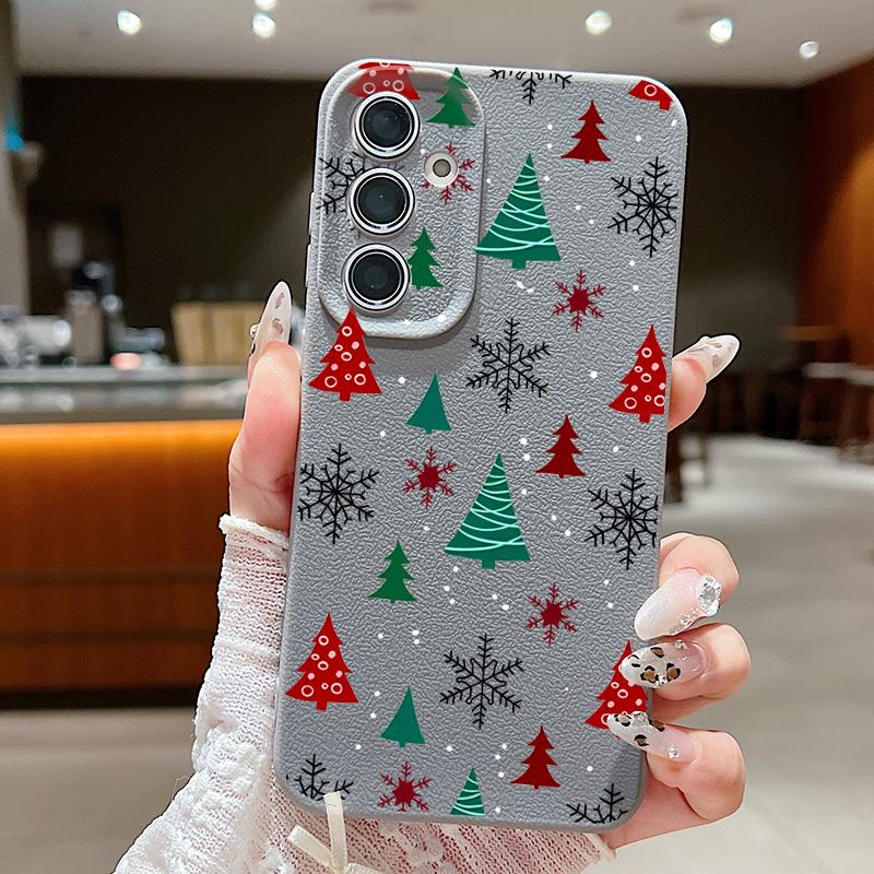Case For Samsung Galaxy S25 S24 FE S23 Ultra A56 A16 A17 A36 A26 A55 A15 A25 A54 5G S25 S24 S22 Ultra S23 FE Soft TPU Phone Cover Christmas Tree Case
