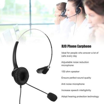 Telefon-Headset Telefon-Headset RJ9 Kopfhörer mit 330° verstellbarem Mikrofon für Zuhause und Callcenter Festnetztelefon