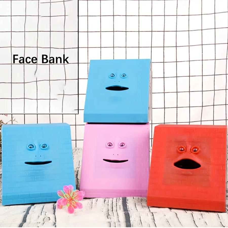 Plastic Face Bank Human Face Smart Sensor Piggy Bank Electric Coin Can Eat Money Face Piggy Bank Store Coins