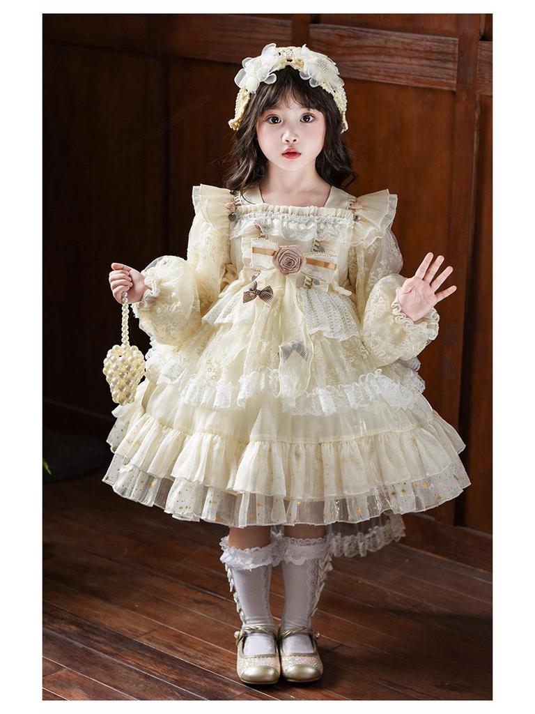 BIBIOOA 2025 Autumn/Winter Long-Sleeve Princess Dress for Girls (Sizes 110-150)