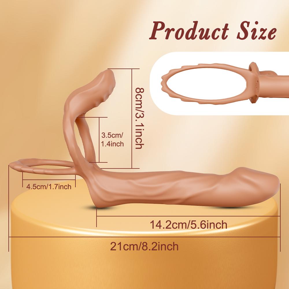 Vibrator Butt Plug with 10 Vibration Modes, Male Ring Sleeve with Remote Control, Stimulator for Men Couple Women Pleasure