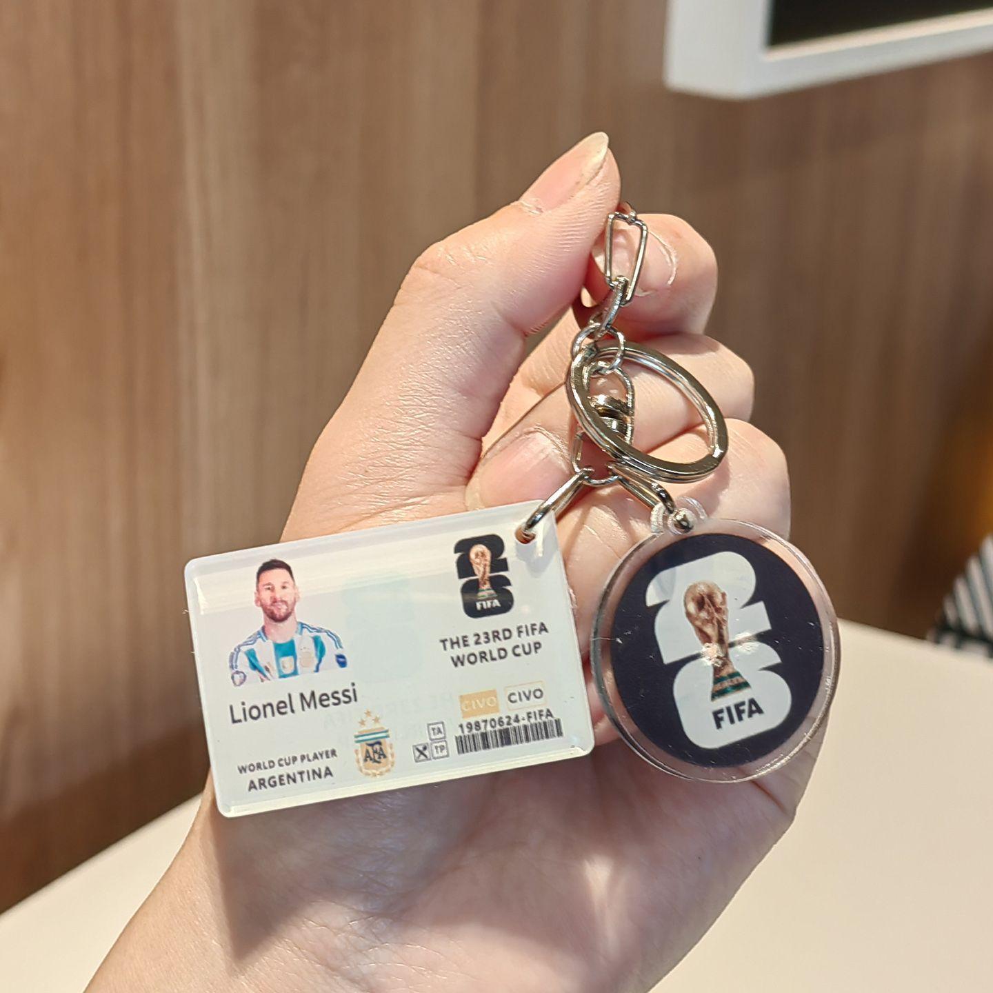 Messi Ronaldo Football Keychain - 2026 World Cup Player Gift Set