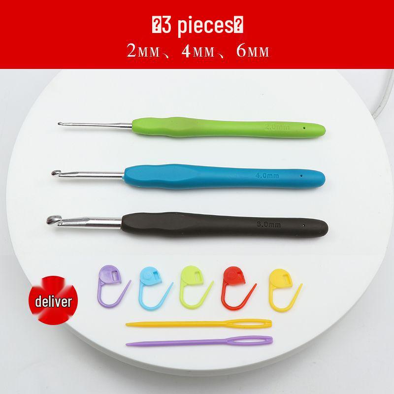 Crochet Hook Set with Soft Handle & Stainless Steel Needles for DIY Handmade Knitting