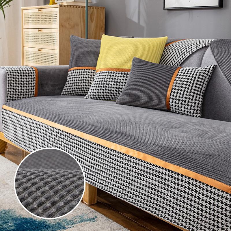 Nordic Einfache Sofa Kissen Vier Jahreszeiten Universal Non-Slip Leder Sofa Abdeckung Chenille High-End Kissen Rückenlehne Handtuch Abdeckung tuch