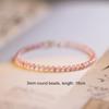 Pink 3mm Natural Strawberry Quartz Cut /Round Beads Super Thin Beaded Bracelets for Women Fine Jewelry Gifts